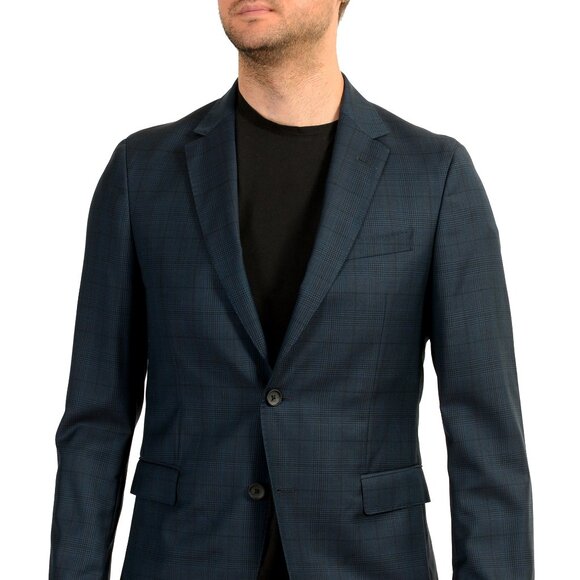Hugo Boss Men's "Nobis6" Slim Fit Plaid Two Button 100%Wool Blazer US 38S IT 48S - Picture 1 of 6